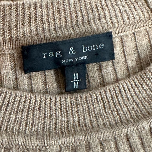 rag & bone Merino Wool Ribbed Sweater w/ Nylon Shoulder Detail (M) - Picture 6 of 7